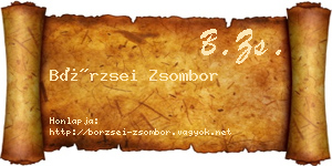 Börzsei Zsombor névjegykártya